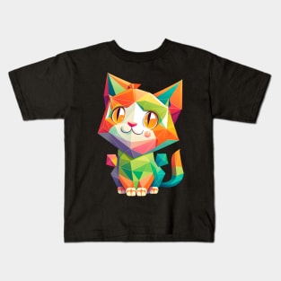 Geometric Cat Funny Cat lover Math Kids T-Shirt